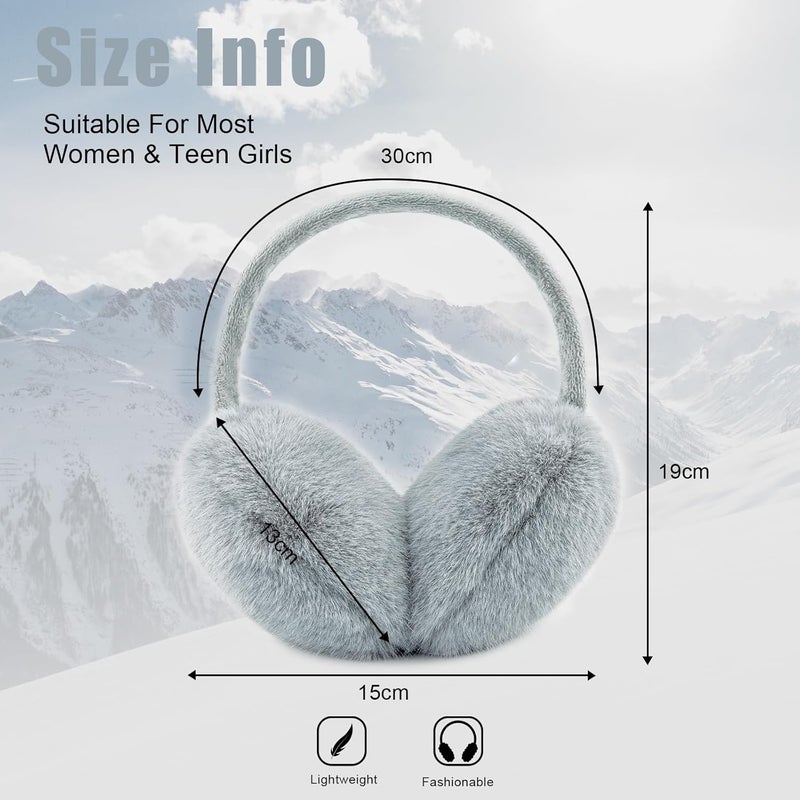 YATANAM Ear Muffs for Women Faux Fur Winter Girls Earmuffs Fluffy Adjustable Ear Warmers Cute Ear Covers - Image 5